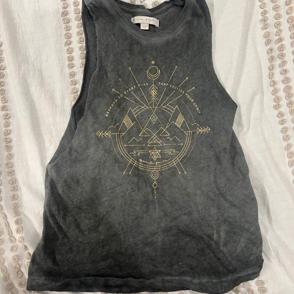 Spiritual Gangster Gray Green Tank size Small